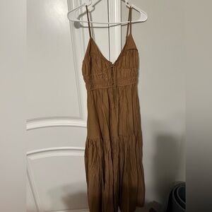 Brown mid dress with straps